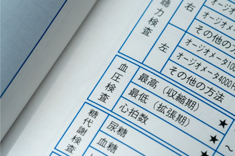健康診断項目「血圧」の結果