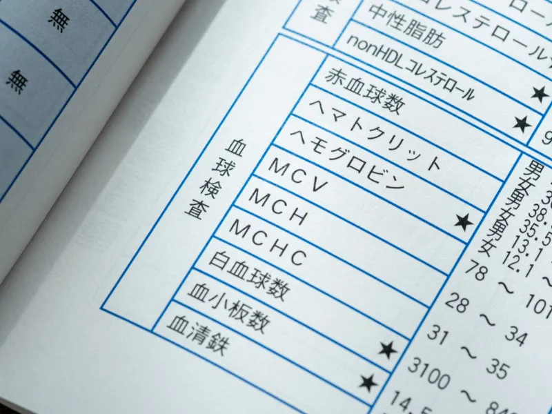 健康診断項目「血液検査：血球系」の結果