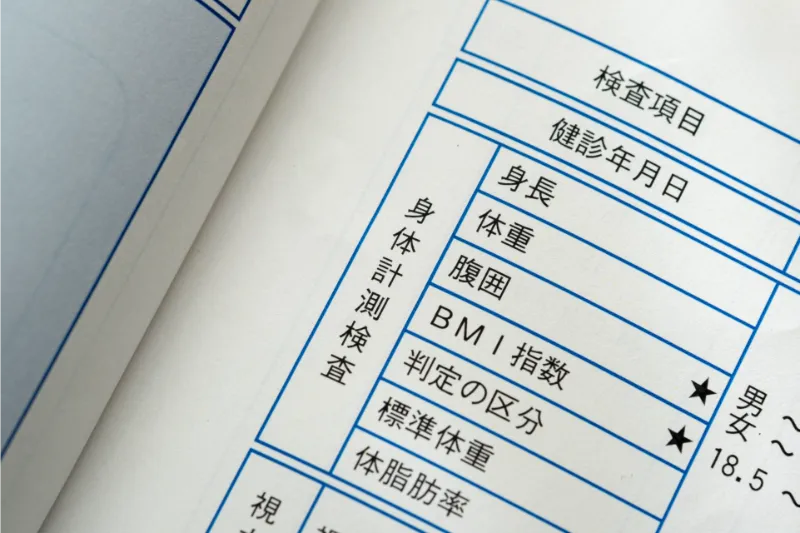 BMIの結果を示す