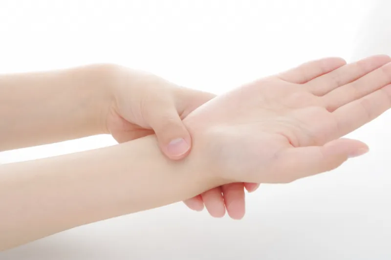 心拍数を計測する様子